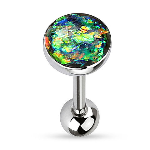 Zungenpiercing Barbell Schmuck Multi Opal Kristall Glitter