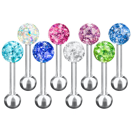 Tragus Piercing mit Ferido Kristall Kugel