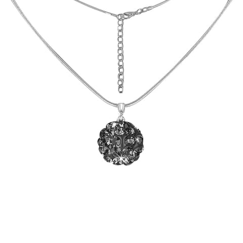 Shamballa Halskette Silber Anhänger Kristall Kugel