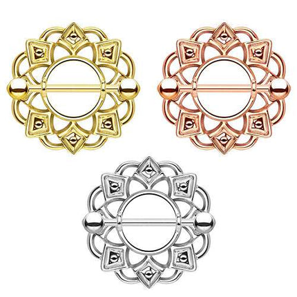 Brustpiercing Nippelpiercing Barbell Tribal Spitzen Schmuck Schild