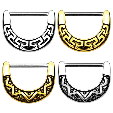 Brustwarzenpiercing Intim Piercing Clicker Ring Tribal Schild