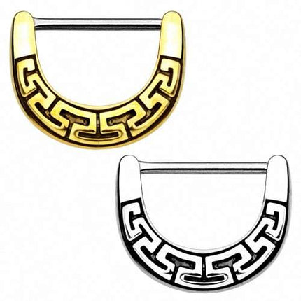 Brustwarzenpiercing Intim Piercing Clicker Ring Aztec Tribal Schild