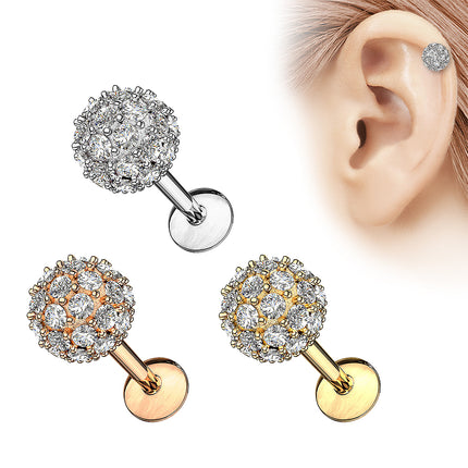 Tragus Ohr Knorpel Piercing Kristall Stecker Lippe Labret Madonna