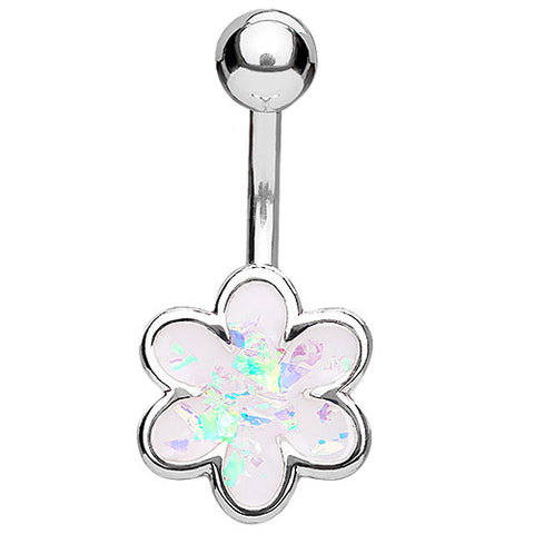 Bauchnabelpiercing Schmuck Stecker Opal Glitter Blume