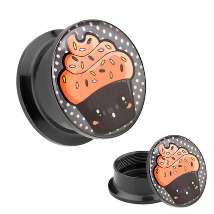 Picture Ohr Tunnel Gewinde Plug  Motiv Cupcake Brownie Muffin