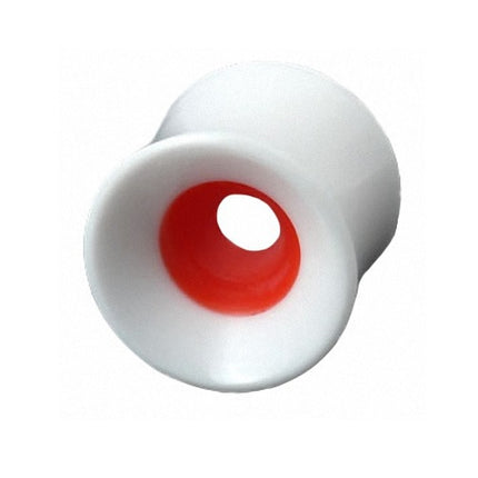 Organischer Horn Tunnel Weiß mit Knochen Inlay Rot