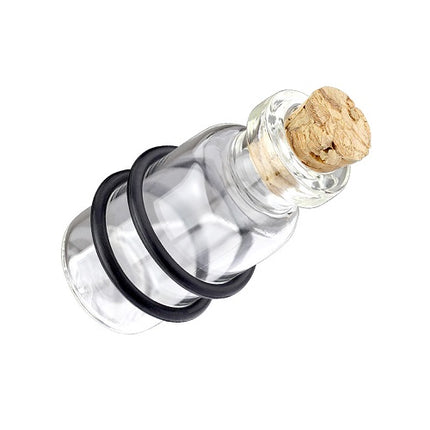 Glas Ohr Plug Piercing Glas Flasche mit Silikon O-Ringe Korken