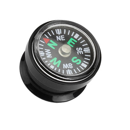 Flesh Tunnel Plug Double Flared mit echtem Kompass