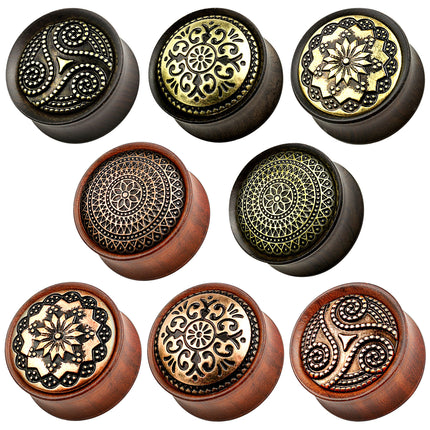 Ohr Sattel Plug Ebenholz Schwarz Lotus Blüte