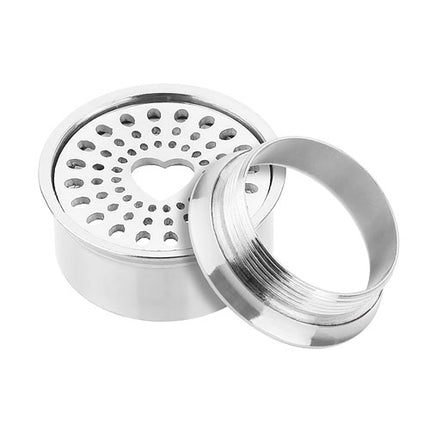 Flesh Ohr Tunnel Plug Herz gelocht Edelstahl Silbern