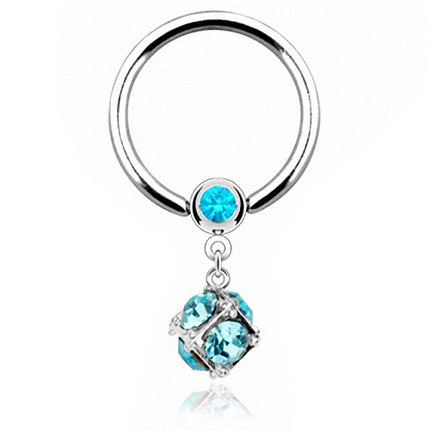 Nippelpiercing Klemmring - Aqua