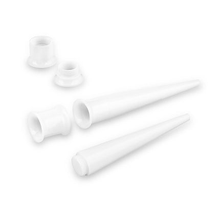 Dehnstab Expander & Flesh Tunnel 2 in 1 Set Weiß