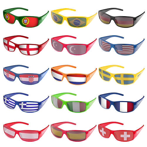 Sonnenbrille Fanartikel WM & EM Länder Flaggen Style