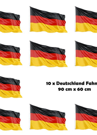 10 x Deutschland Flagge Deutsche Fahne 60cm x 90cm Fussball Public Viewing