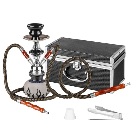 Orientalische 2 Schlauch Shisha Duo Wasserpfeife mit Alu Koffer 2Go inkl. Kohle