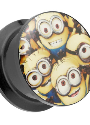 Picture Ohr Tunnel Gewinde Plug  Motiv Minions Comic