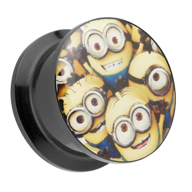 Picture Ohr Tunnel Gewinde Plug  Motiv Minions Comic