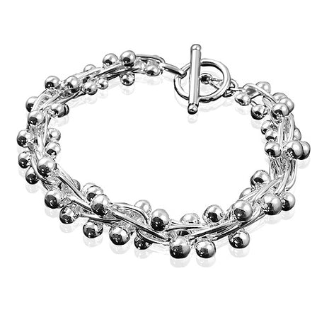 Stylisches Damen Schmuck Armband Bracelet poliert Silber Plattiert