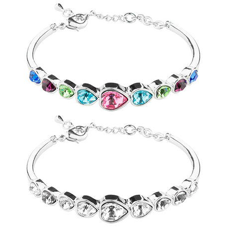 Stylisches Schmuck Damen Armband mit Swarovski Elements Herz Kristallen besetzt