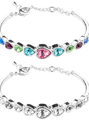 Stylisches Schmuck Damen Armband mit Swarovski Elements Herz Kristallen besetzt