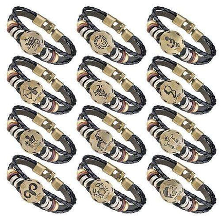 Stylisches Armband Surferarmband Leder Sternzeichen Horoskop Charms
