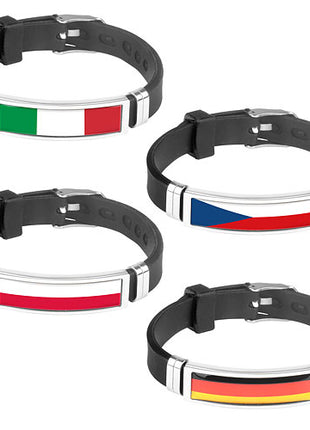 Silikon Armband National Flagge Fanartikel Fussball EM verstellbar