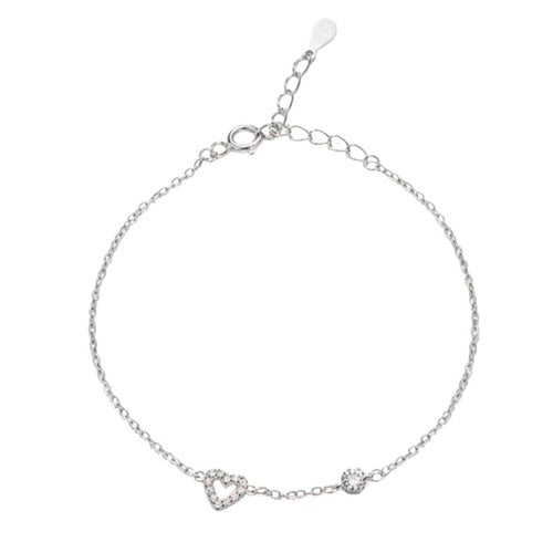 Filigranes Armband Herzmotiv aus 925 Sterling Silber für Damen