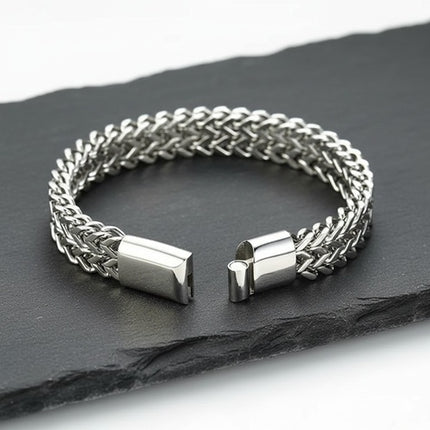 Edelstahl Armband 8mm magnetischer Verschluss Fuchsschwanz