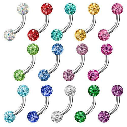 Augenbrauenpiercing Banane Piercing Multi Epoxy Ferido Kristall Kugeln