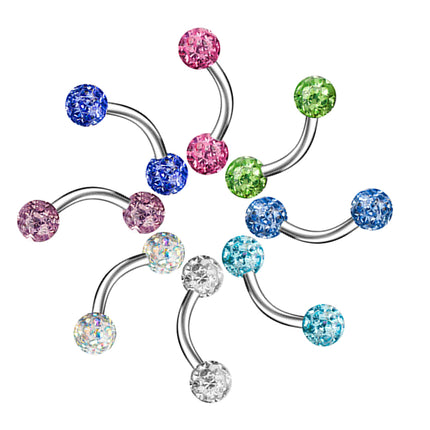 Augenbrauenpiercing Banane Piercing Multi Epoxy Ferido Kristall Kugeln