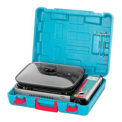 Campinggrill Campingkocher Gaskocher BBQ Gasgrill Koffer Barbecue Tischgrill Grillplatte