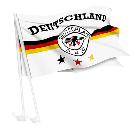 Autofahne - 2er Set Deutschland Weiß mit Adler