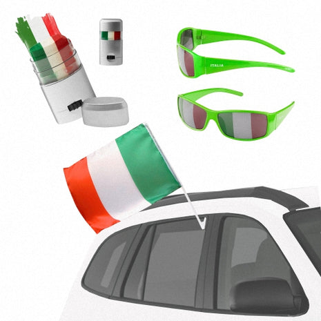 🇮🇹 3-teiliges Italien Autoset Fan Set Fanartikel Fussball EM