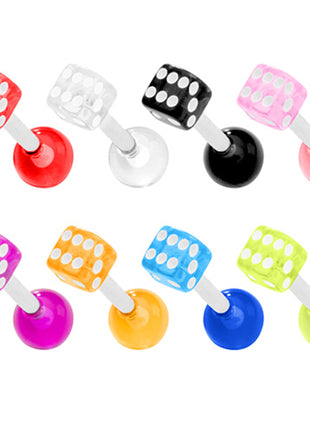 Tragus Helix Piercing Plastic UV Cube 