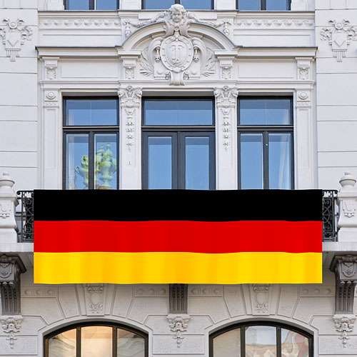 🇩🇪 Deutschland XXL Balkonfahne 300cm x 90cm Flaggen Fahne Fussball