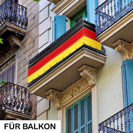 🇩🇪 Deutschland XXXL Balkonflagge Umrandung 500cm x 83cm Fahne Fussball Sichtschutz