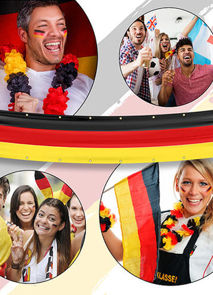 🇩🇪 Deutschland XXXL Balkonflagge Umrandung 500cm x 83cm Fahne Fussball Sichtschutz