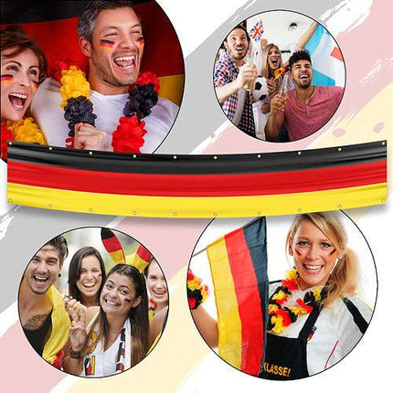 🇩🇪 Deutschland XXXL Balkonflagge Umrandung 500cm x 83cm Fahne Fussball Sichtschutz