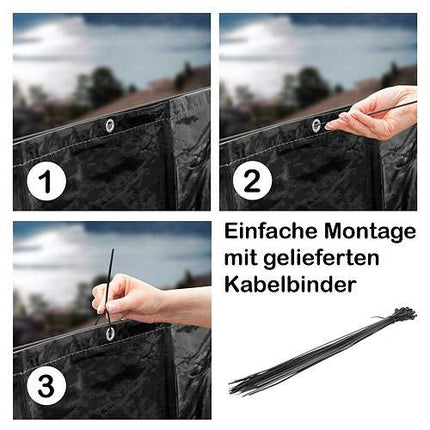 🇩🇪 Deutschland XXXL Balkonflagge Umrandung 500cm x 83cm Fahne Fussball Sichtschutz