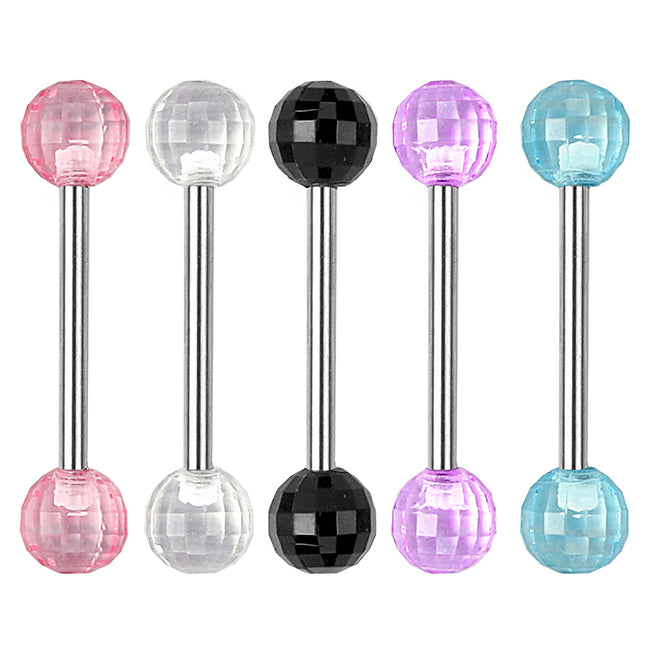 Zungenpiercing Hantel Disco Kugel Style
