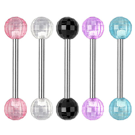 Zungenpiercing Hantel Disco Kugel Style