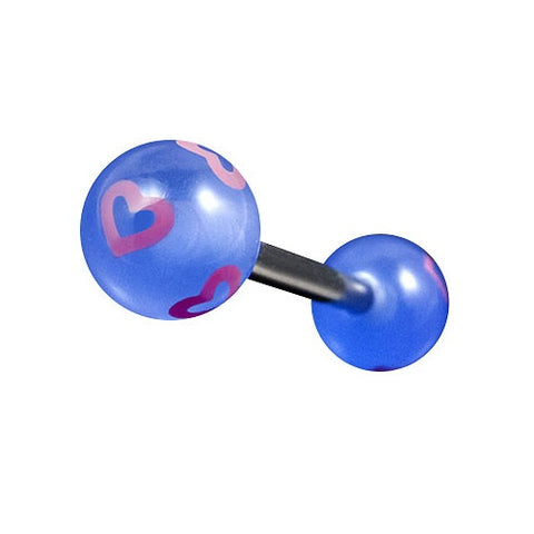 Zungenpiercing Hantel Logo Kugel Ball Herz