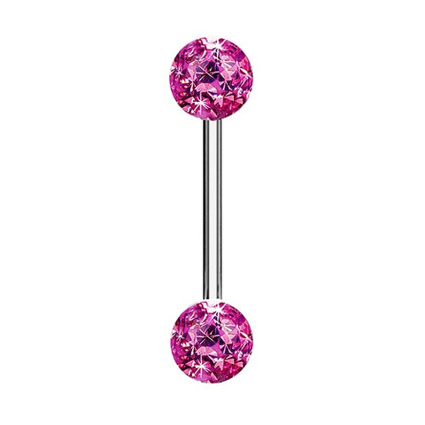 Brustwarzenpiercing Barbell Hantel Piercing Multi Epoxy Ferido Kristall Kugeln