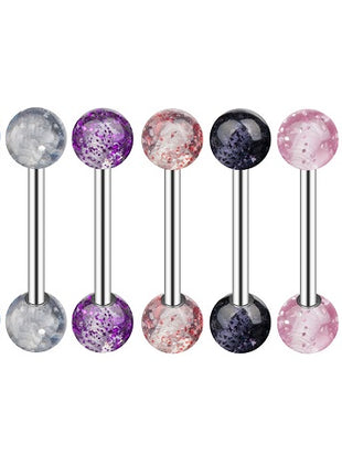 Titan Zungenpiercing Barbell Ultra UV Glitter