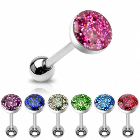 Tongue Piercing Multi Epoxy Crystal Jewelry Ball 