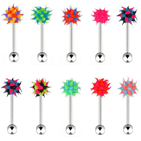 Zungenpiercing Neon Silikon Spike Ball