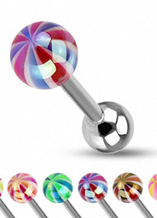 Zungenpiercing Barbell Hantel Metallic Candy Ball