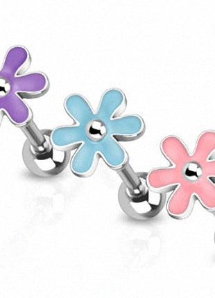 Zungenpiercing Hantel Vintage Flower Blume