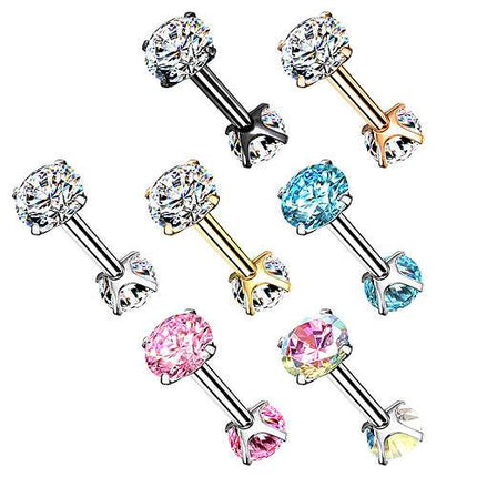 Helix Tragus Daith Ohr Piercing Stecker mit Zirkonia Kristallen Innengewinde