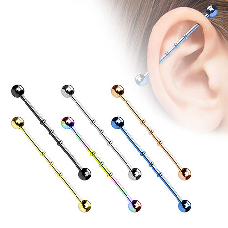 Industrial Piercing Hantel Kerben